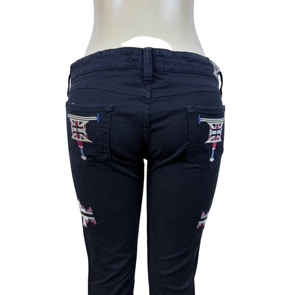 Isabel Marant Women’s Black Cotton-Elastane Embroidered Skinny Jeans Size 3 - Picture 8 of 10